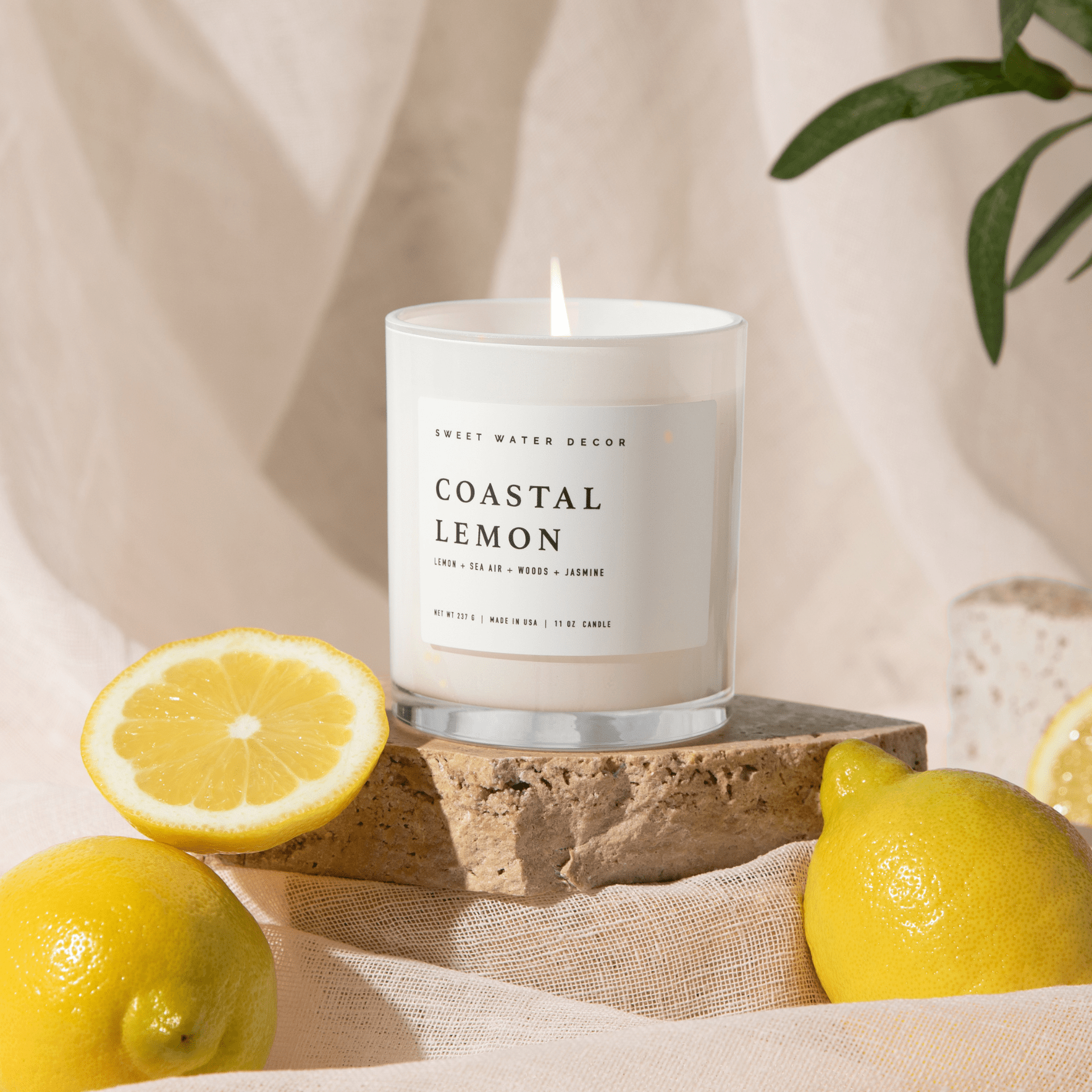 Coastal Lemon 11 oz Soy Candle - HER Home Design Boutique